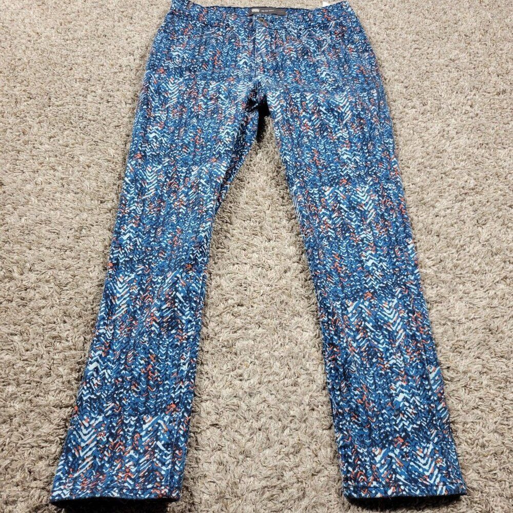 Levis Jeans Womens 4 Blue Floral Mid Rise Skinny Crop Denim